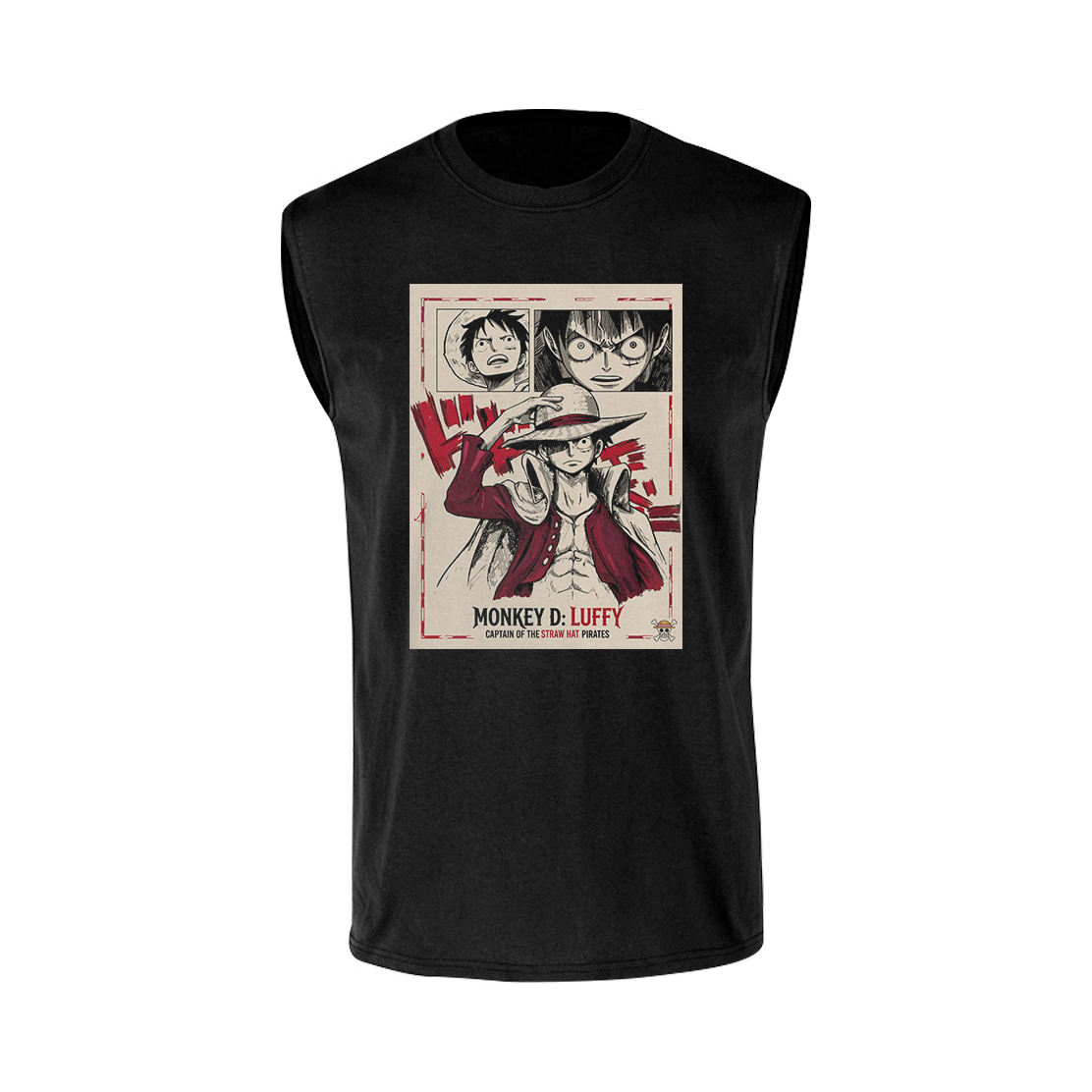 Camiseta Sin Mangas Anime Luffy One Piece Manga Unisex