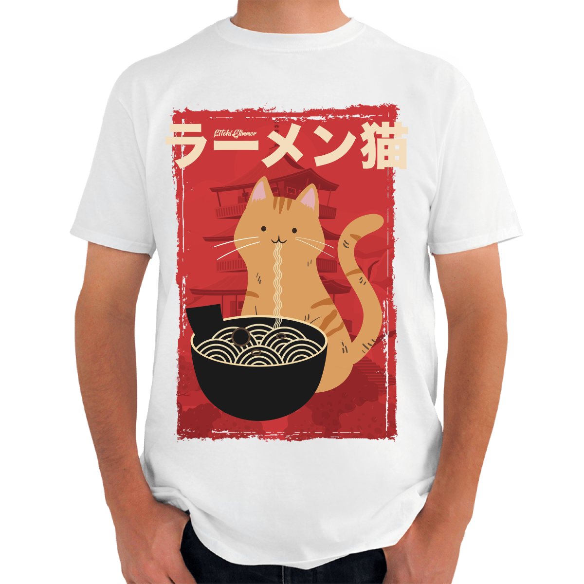 cat ramen bowl shirt