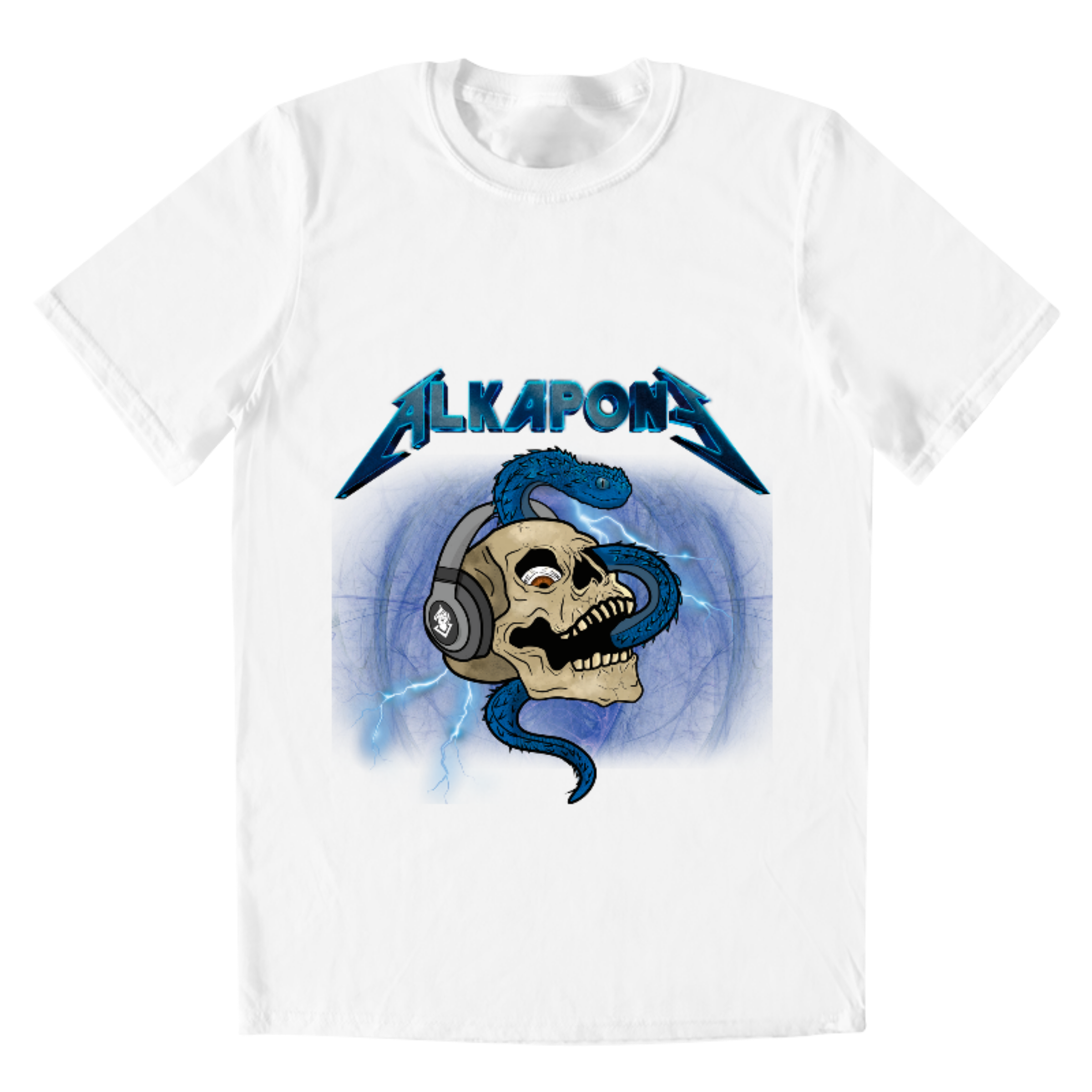 metallic lightning bolt with alkapone skull