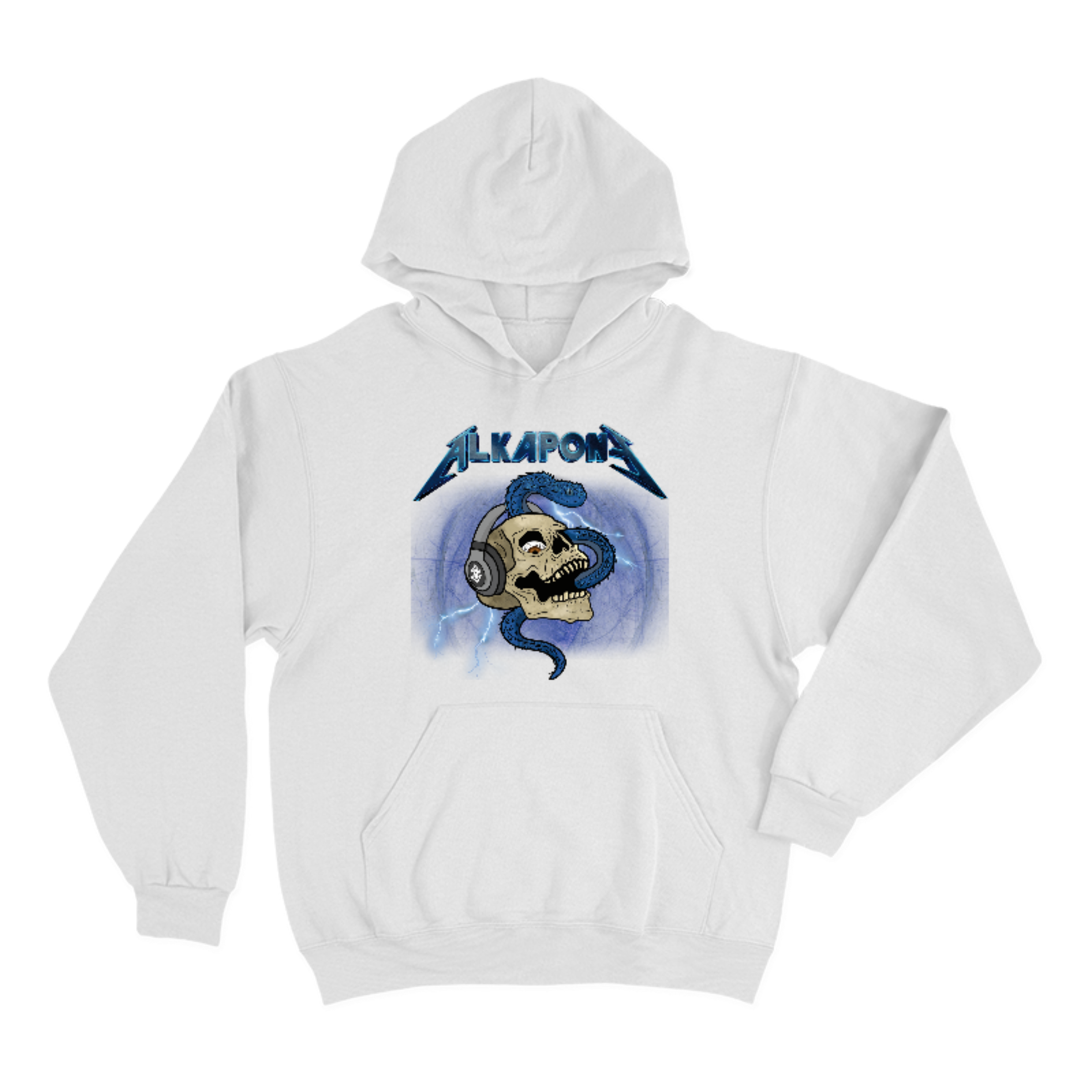 Metallic lightning bolt with skull Alkapone