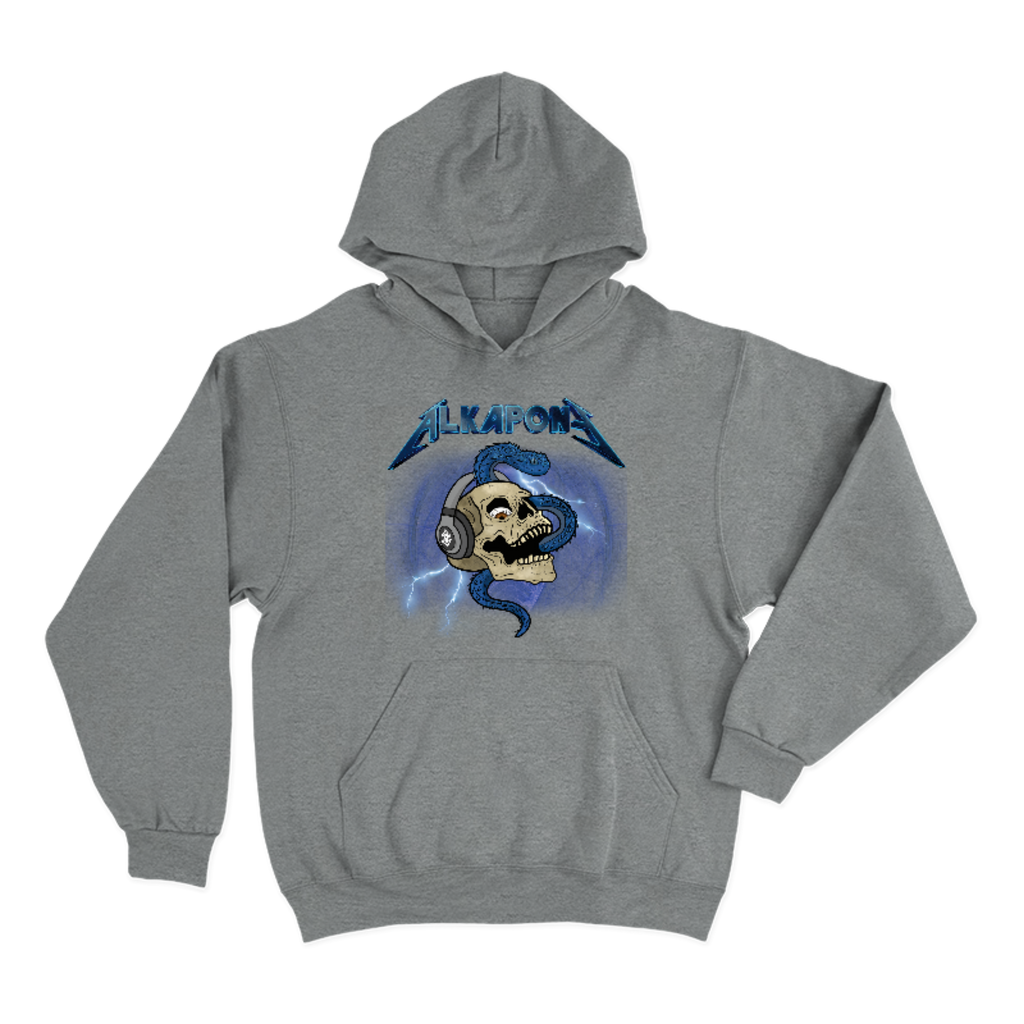 Metallic lightning bolt with skull Alkapone