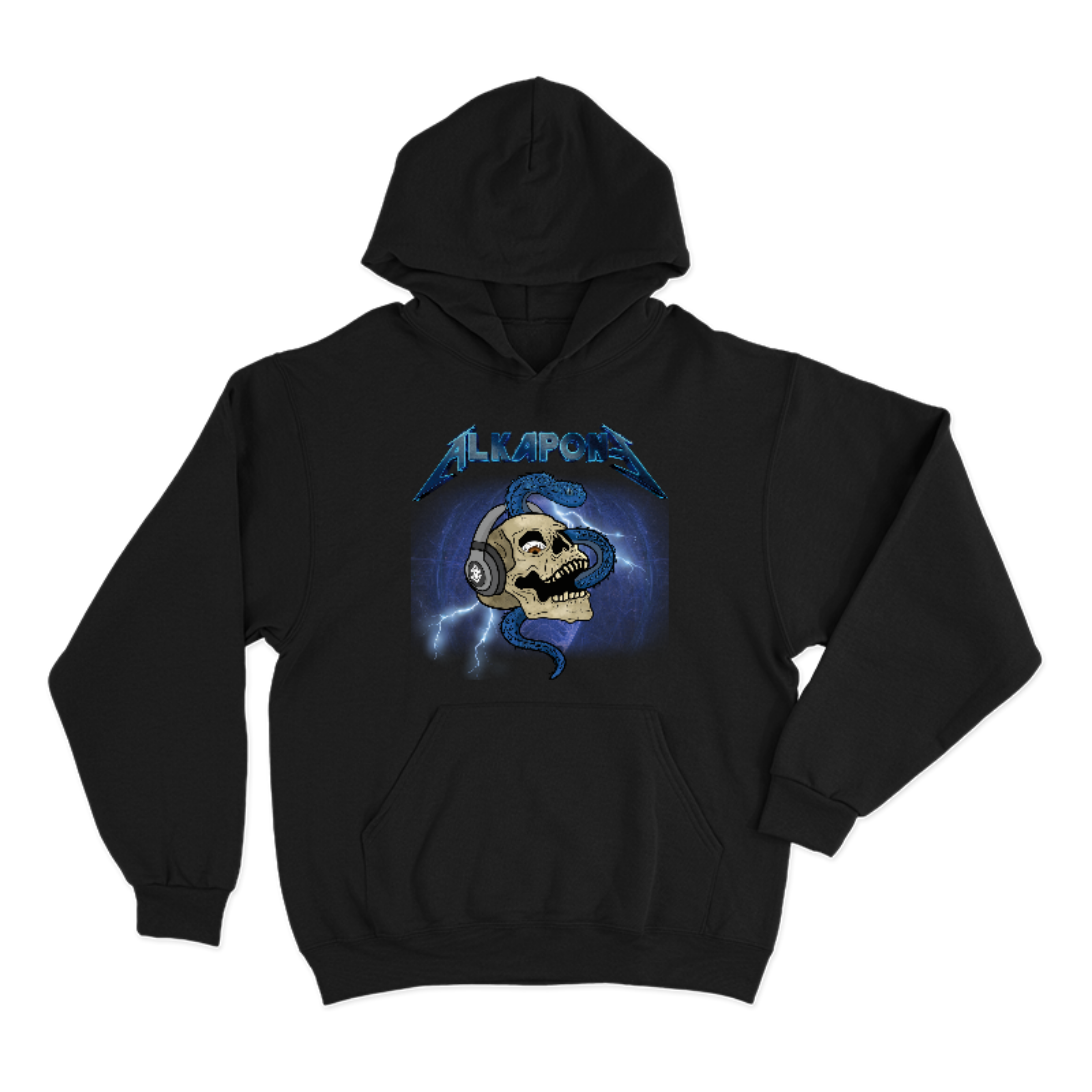 Metallic lightning bolt with skull Alkapone
