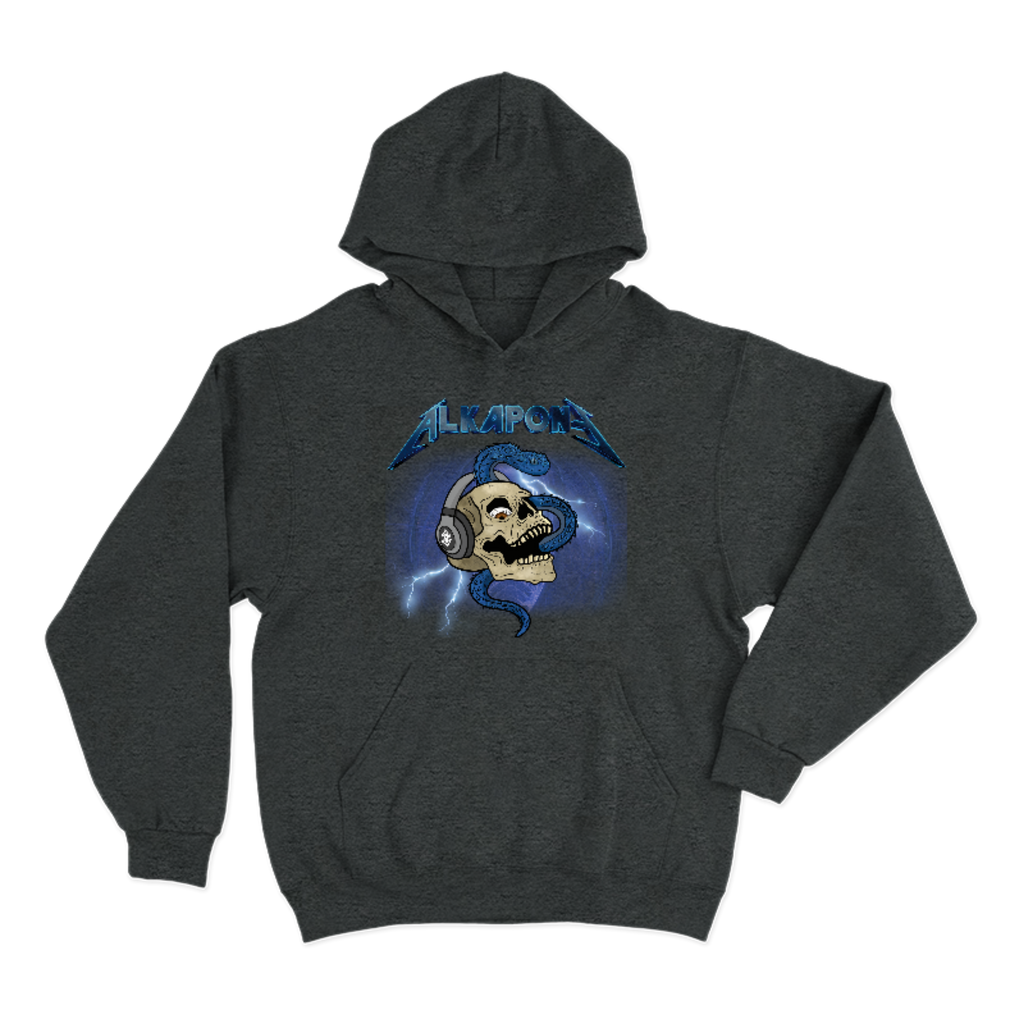Metallic lightning bolt with skull Alkapone