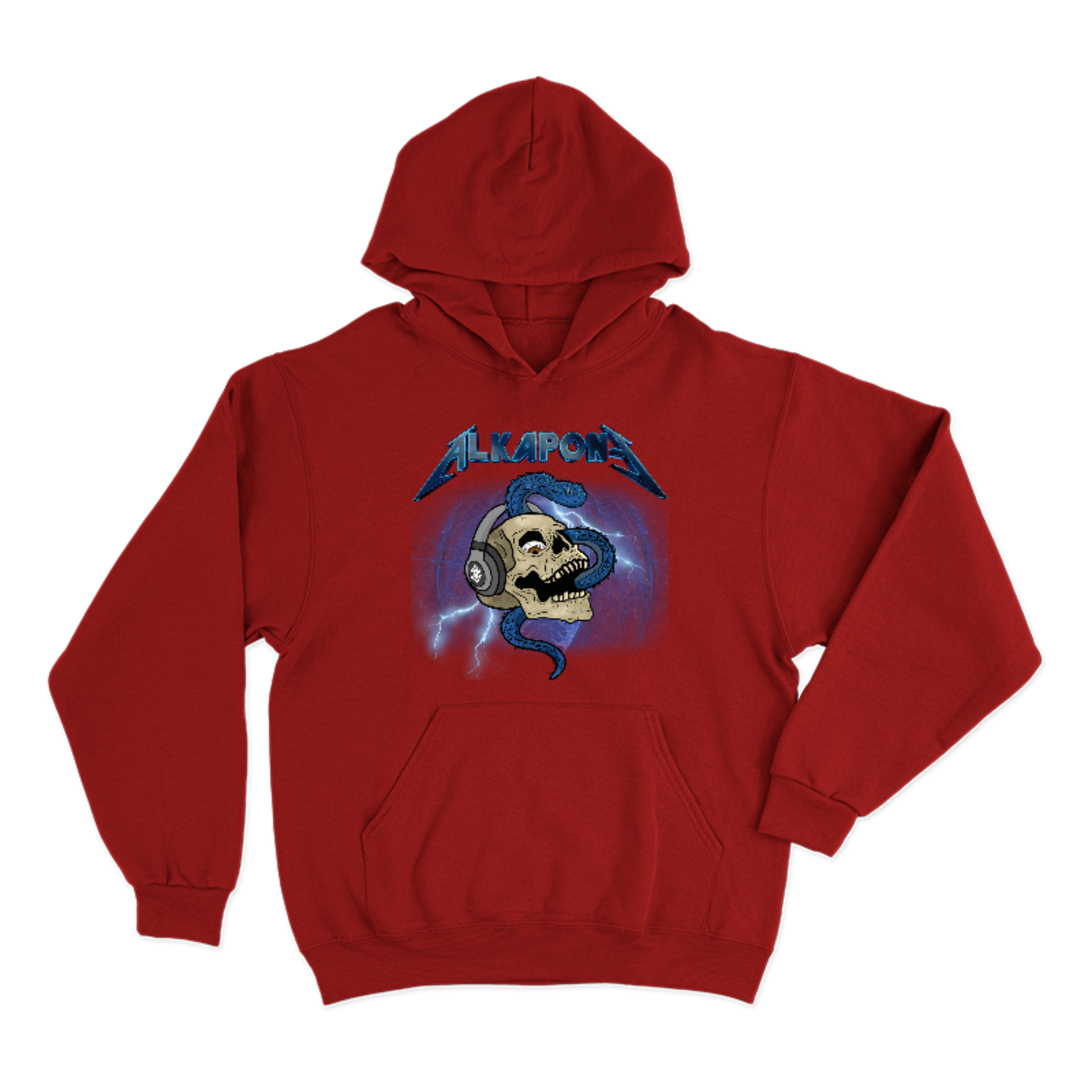 Metallic lightning bolt with skull Alkapone