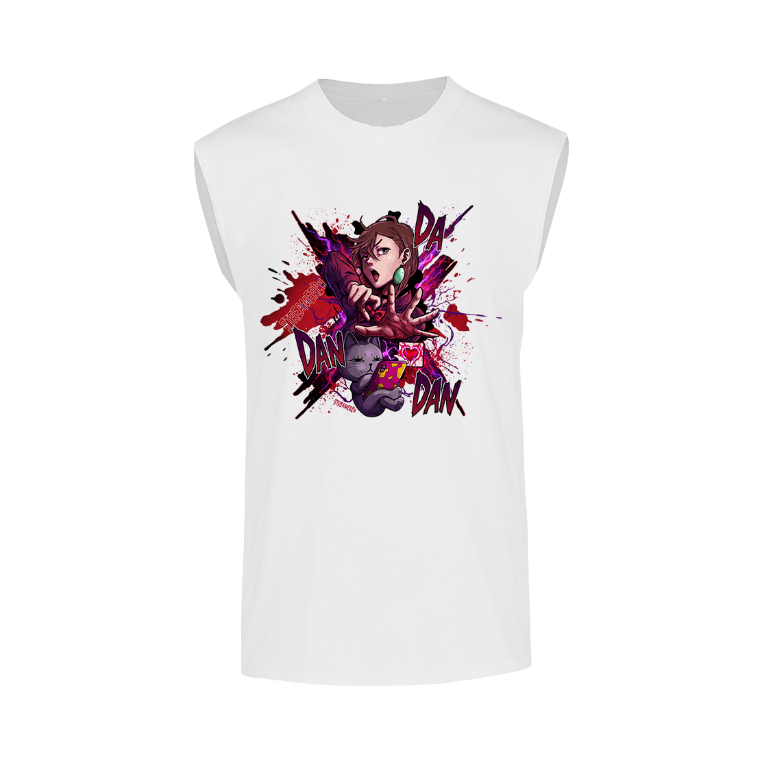 Playera Sin Mangas Dan Da Dan Momo Ayase y Turbo Gato