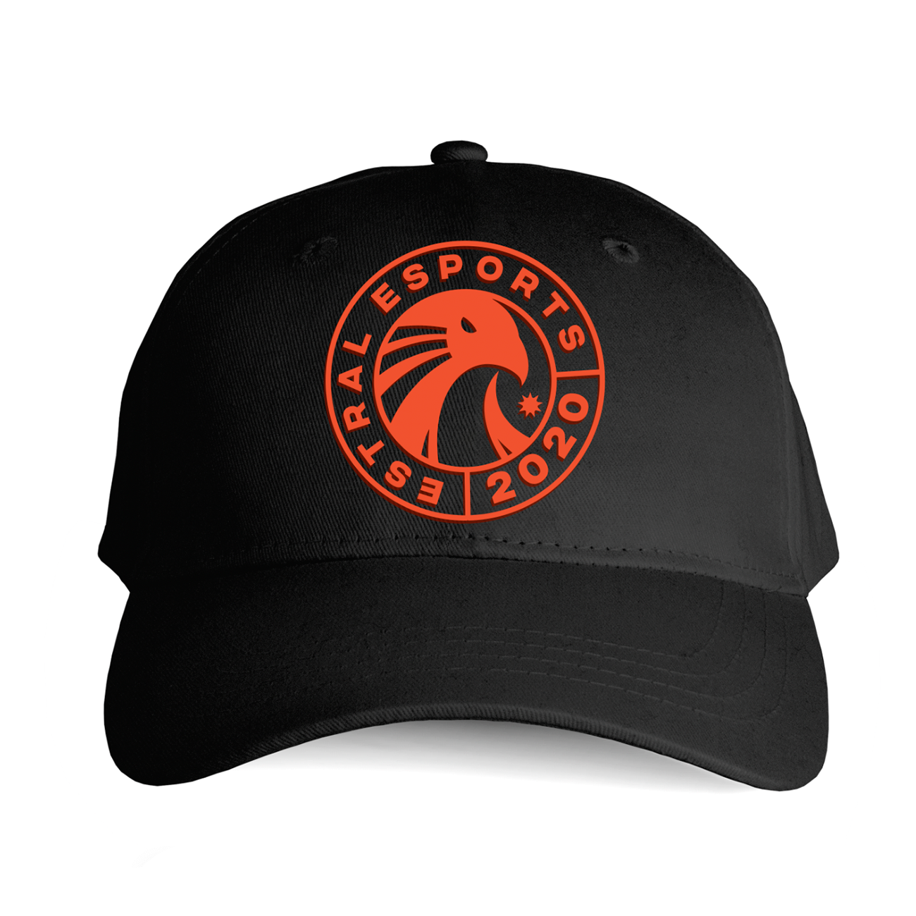 Estral Cap Esports Black Trench Coat Orange Logo