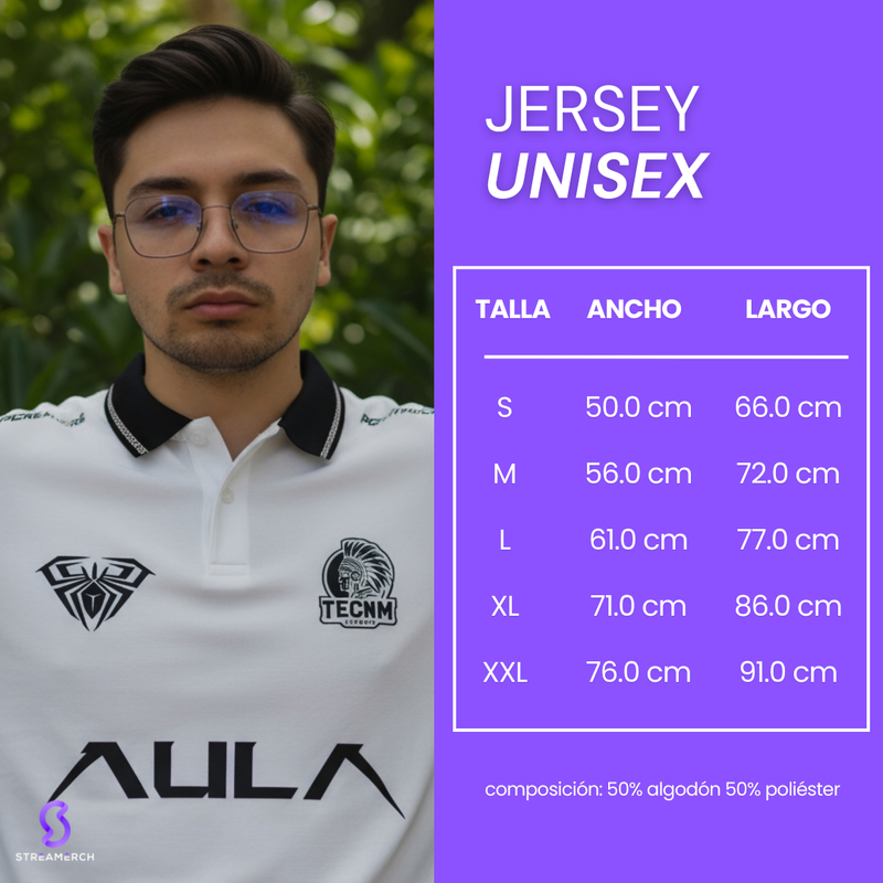 Size chart for Jersey Quisqueya eSports