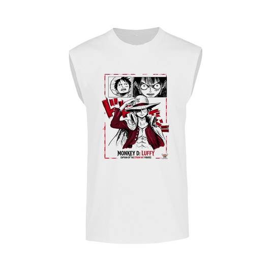 Camiseta Sin Mangas Anime Luffy One Piece Manga Unisex