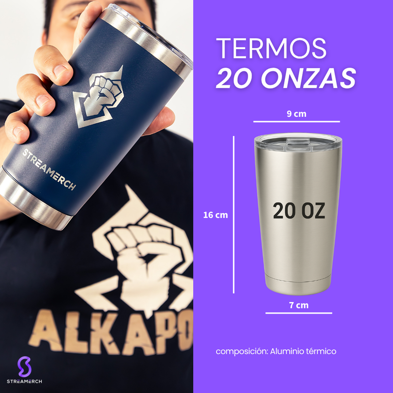 Size chart for Termo termico 20 oz azul la dinoficina