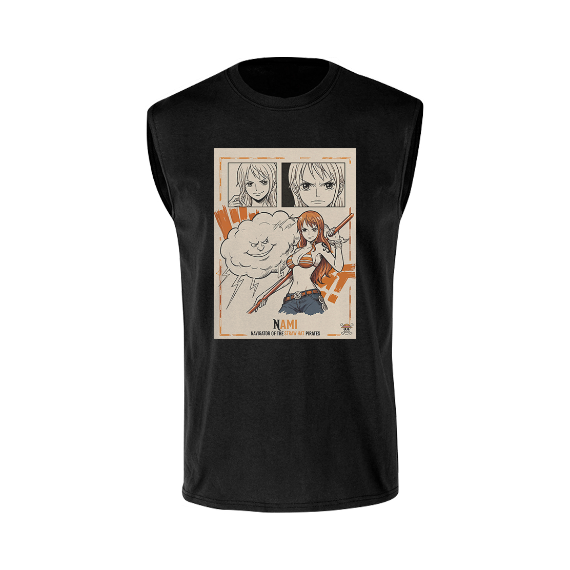 Camiseta Sin Mangas Anime Nami One Piece Manga Unisex
