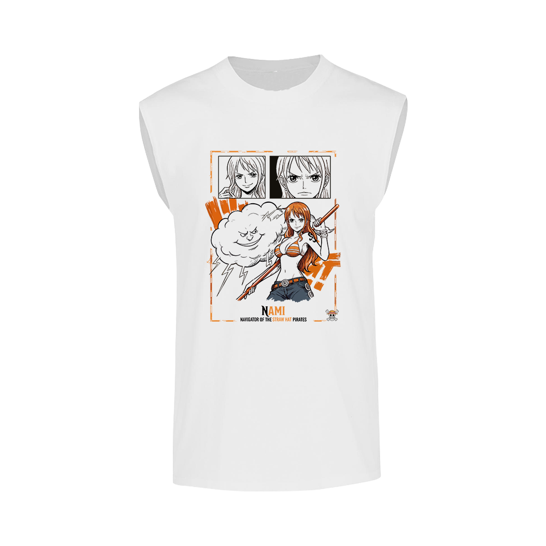 Camiseta Sin Mangas Anime Nami One Piece Manga Unisex