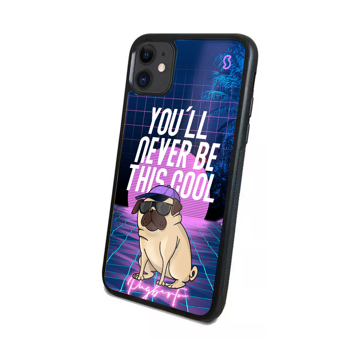 Pugberto sublimated cell phone case so cool
