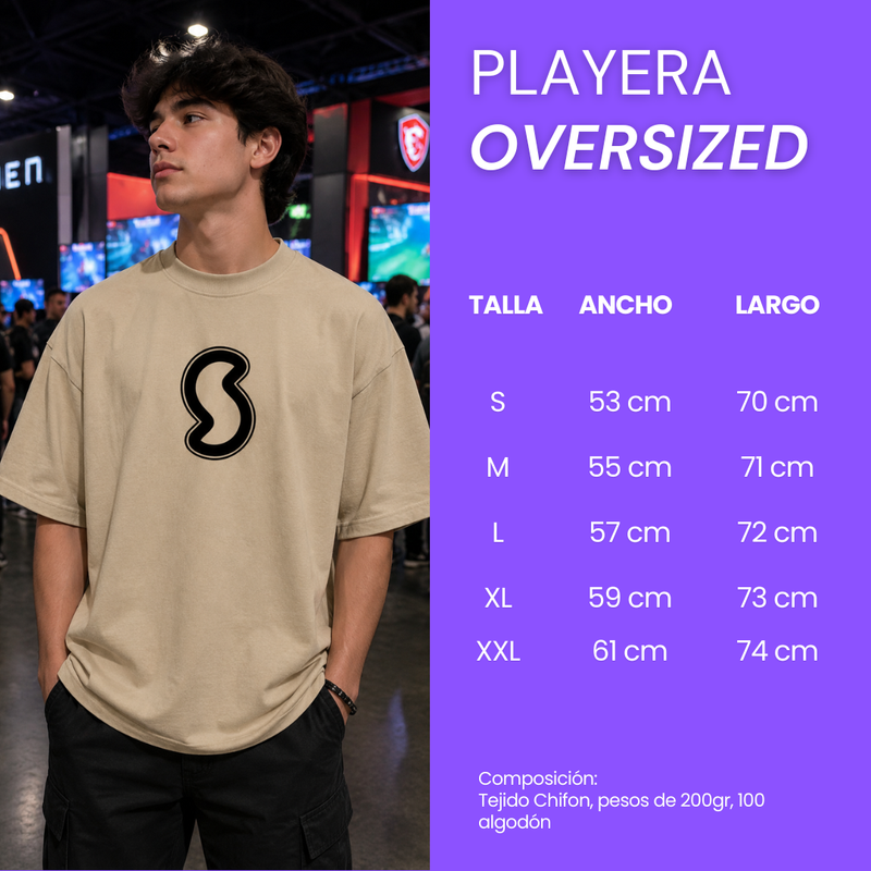Size chart for KiriGamer Streamerch Logo Oversized