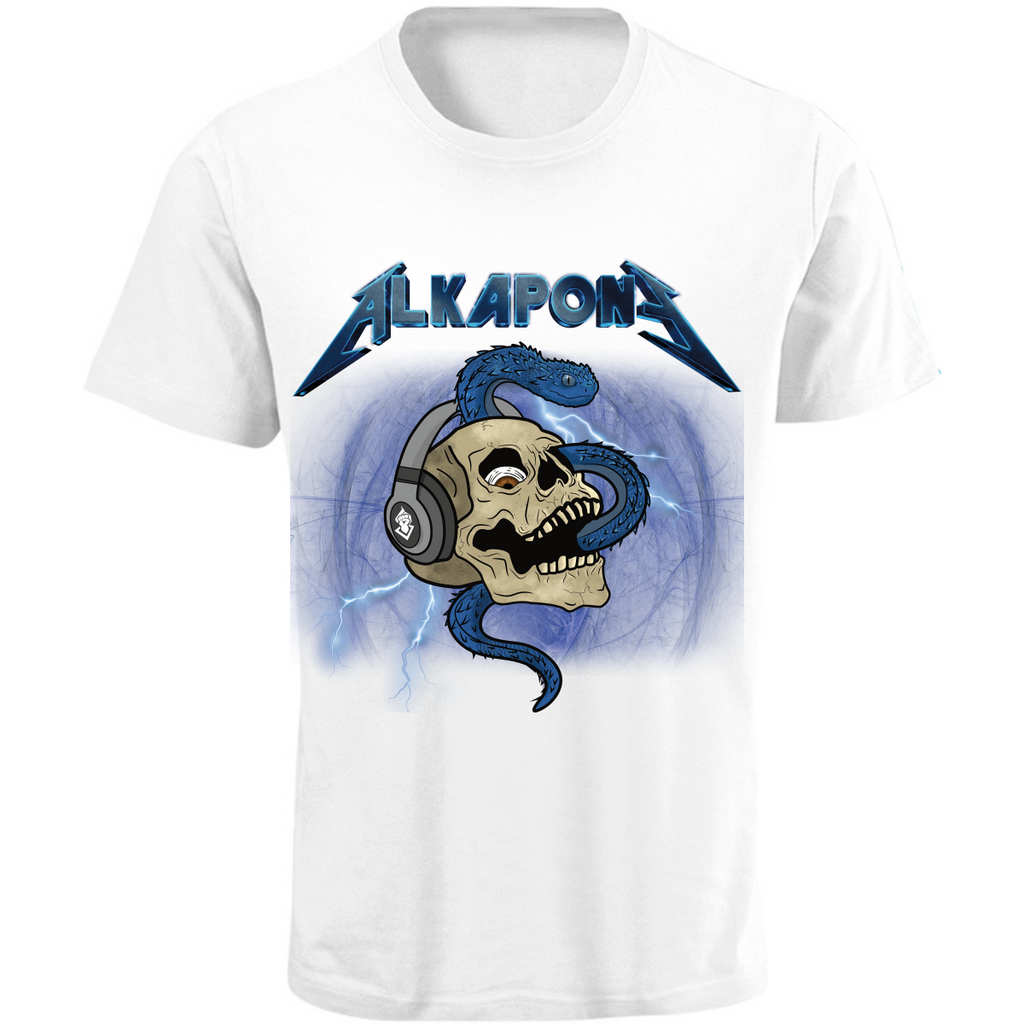 metallic lightning bolt with alkapone skull